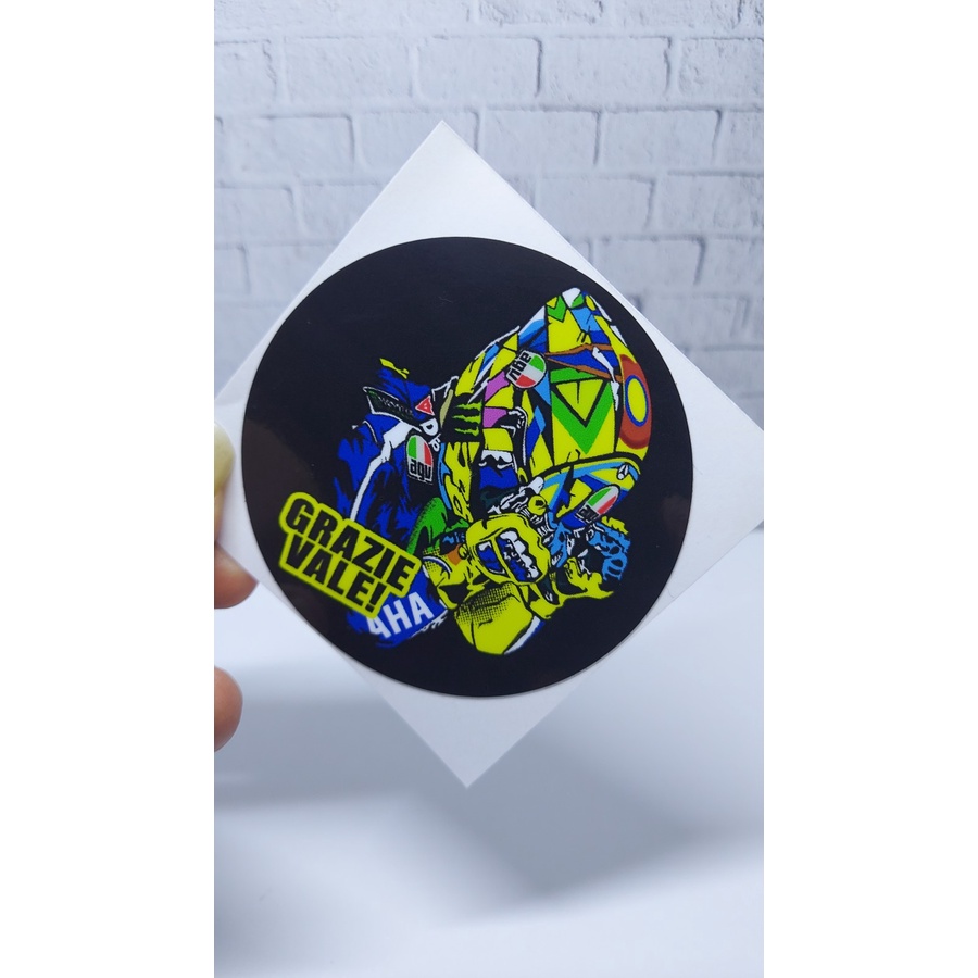 sticker Rossi Stiker GRAZIE VALE LINGKARAN