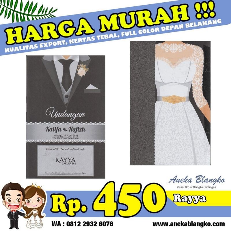 Blangko Undangan Pernikahan Dan Khitan Rayya 342 Elegan