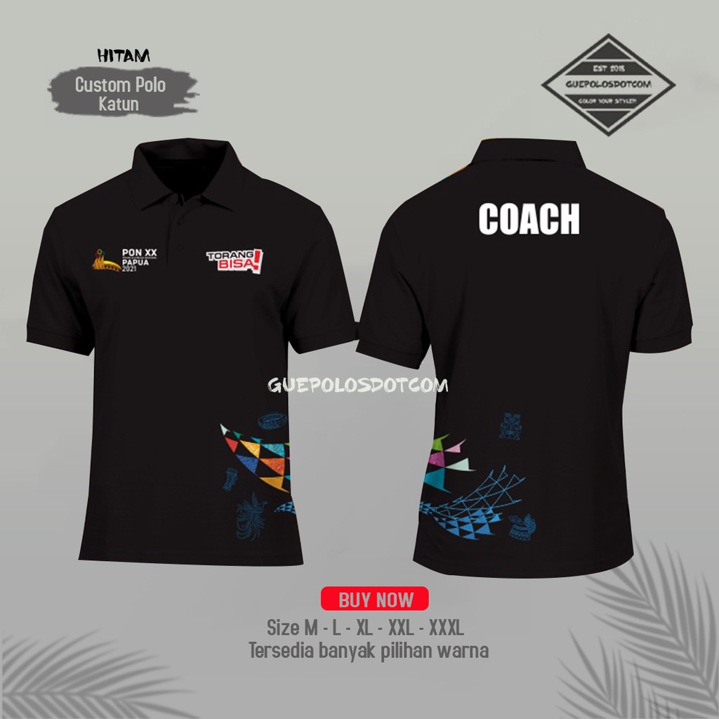 BAJU - KAOS KERAH PON XX PAPUA ATLET TORANG BISA MOTIF BATIK - POLO SHIRT PON PAPUA XX