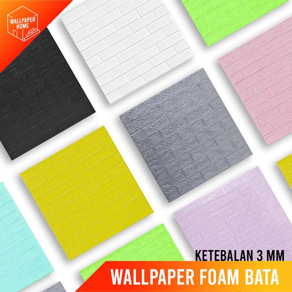Wallpaper Foam Motif Bata | Ukuran 70 x 77 cm | Wallpaper Dinding | Dekorasi Dinding