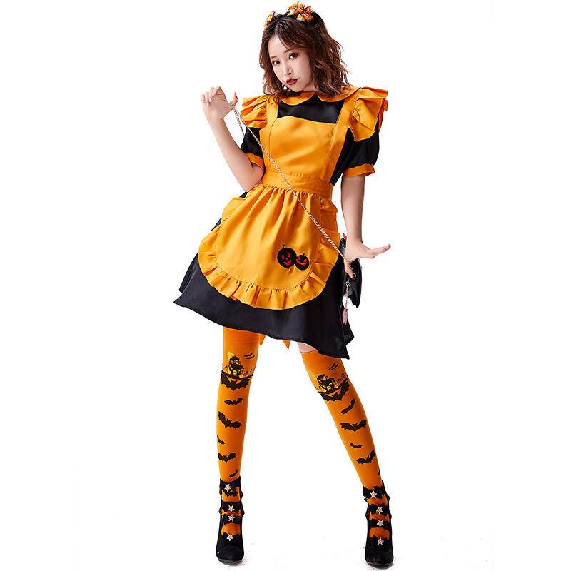 【Wetrose】Halloween Costume Vampire Maid Maid Magic Witch Jack Pumpkin Lantern Dress