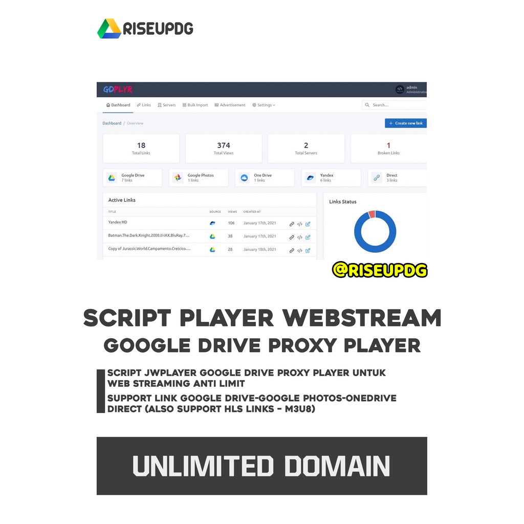 Script IOPLAYER Google Drive Proxy Player Untuk Web Streaming Anti Limit - CodySeller