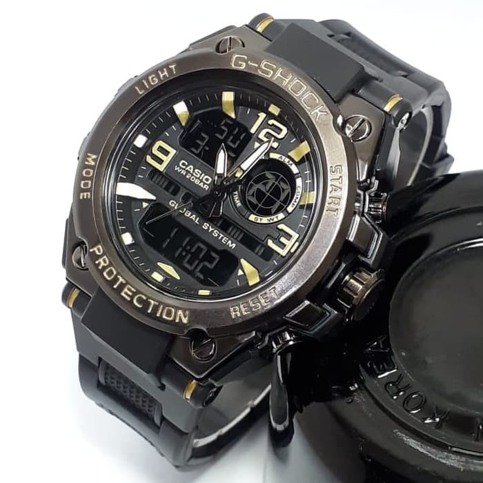 Jam Tangan Pria Gshock Gst8600 Water Resist - Hitam lis Gold