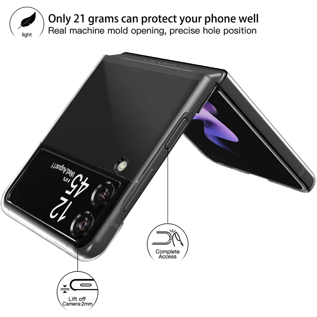 1pc Casing Hard Case PC Transparan Lipat Ultra Tipis Untuk Samsung Galaxy Z Flip 3 / Z 4 / Z Fold 3 5G / Galaxy Z Fold 4 / Ultra Tipis