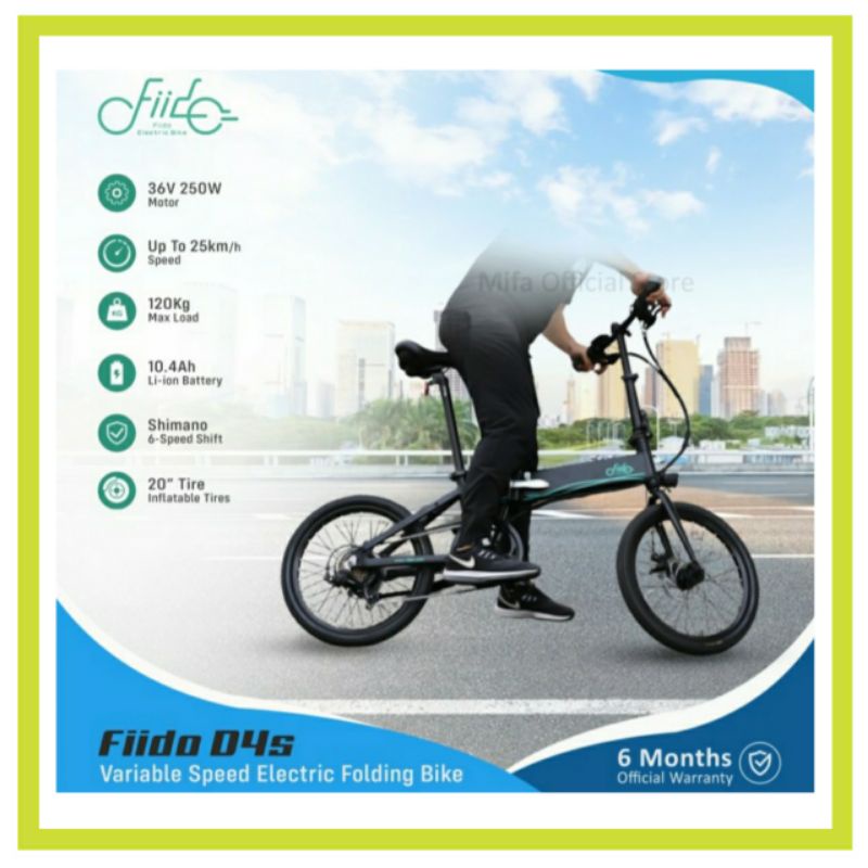 Fiido Electric Bike D4S Folding Bicycle Pedal Moped Sepeda Listrik
