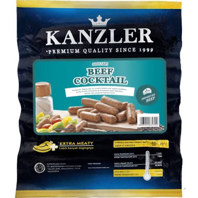 

Kanzler Sosis Beef Cocktail Cheese Cocktail Frankfurter Cocktail 500gr