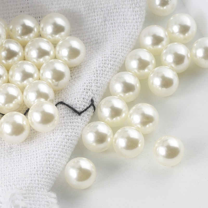 beige ABS acrylic pearls no-holes for jewelry findings DIY beads 3-8MM