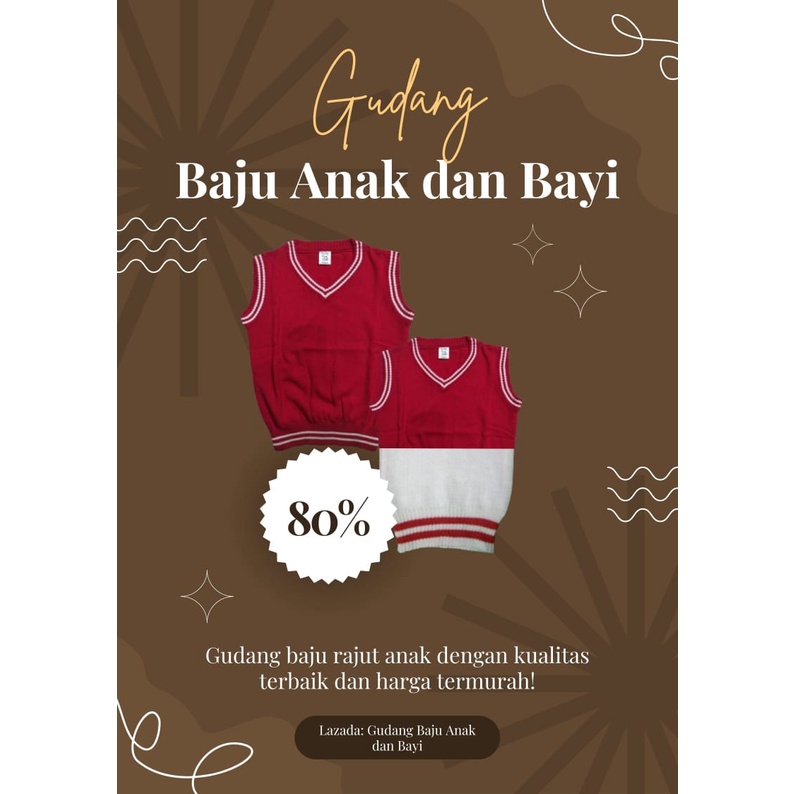 Rompi Rajut Anak Terbaru Spesial Hari Kemerdekaan / Rompi Anak HUT RI / Rompi Anak Kemerdekaan / Pakaian Merah Putih / Baju Merah Putih / Fashion Merah Putih /  Rompi Merah Putih / Pakaian Kemerdekaan / Baju Kemerdekaan / Pakaian Kemerdekaan