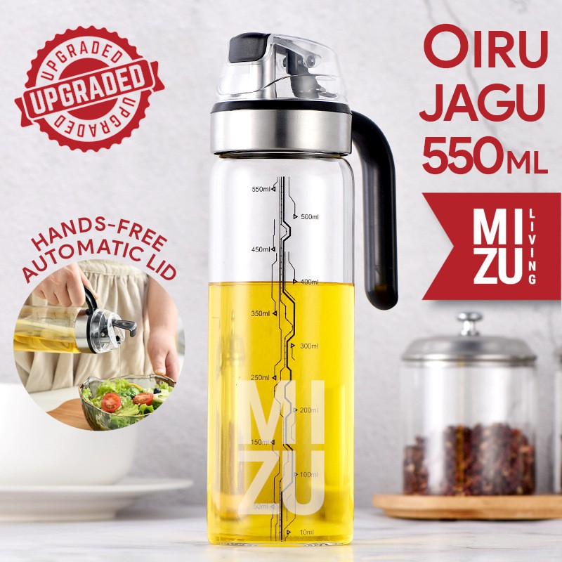 OIRUJAGU Auto-Lid No Drip No Mess Oil Bottle 500 ml Botol Minyak Anti-Netes Tutup Otomatis 500ml