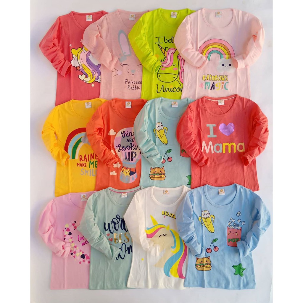 KAOS ANAK PEREMPUAN LITTLE M LENGAN PANJANG 2-7th