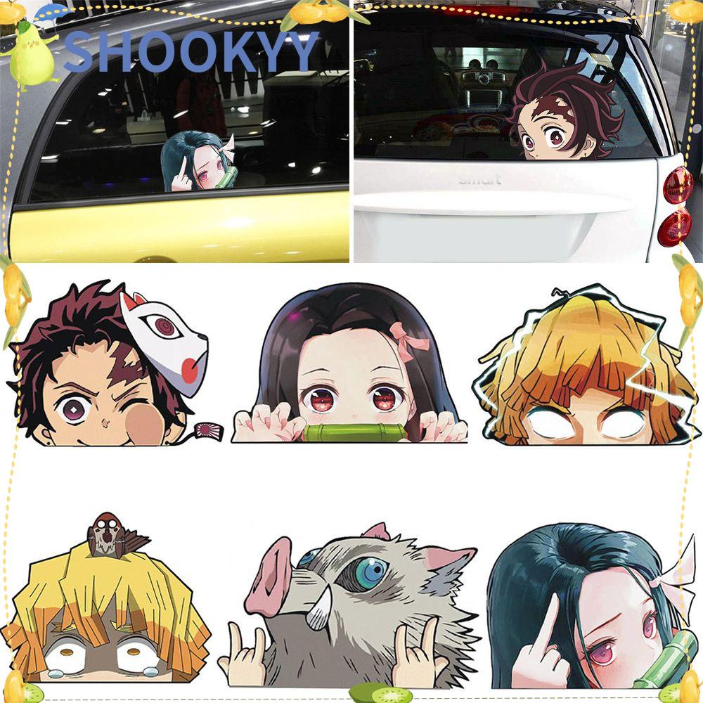 Chookey Stiker Motif Anime Demon Slayer Tahan Air Untuk Kaca Depan Mobil