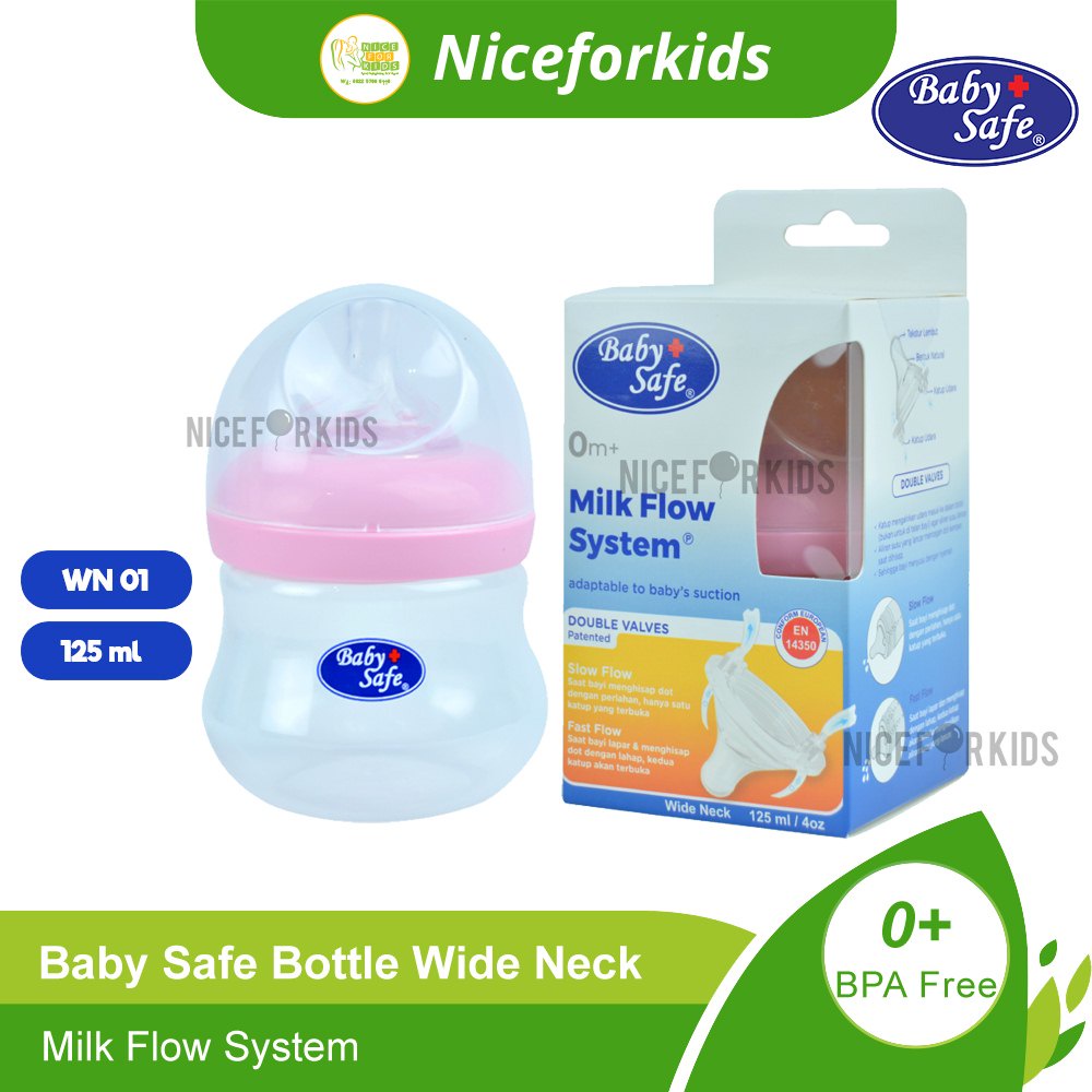 Baby Safe Bottle Wide Neck 125 ml (WN01) / Wide Neck 250 ml (WN02) / Botol Susu Anak