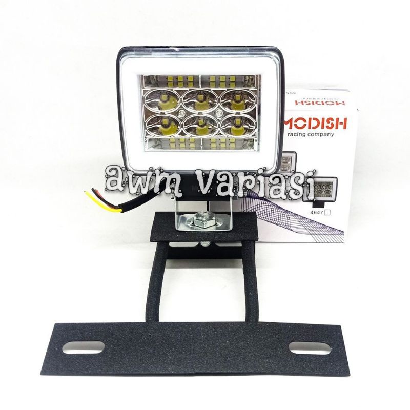 PAKET]Lampu Tembak Sorot CWl 18 Led Ring Blue Waterproof + breket RX King Vixion Byson GL Tiger DLL