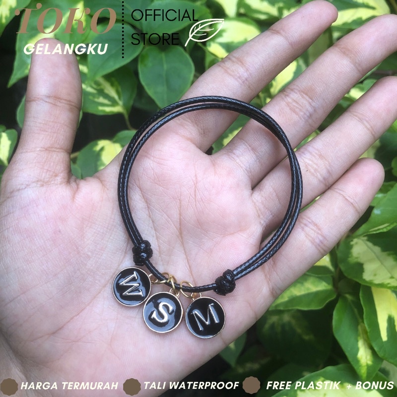 Gelang Epoxy hitam 3 huruf