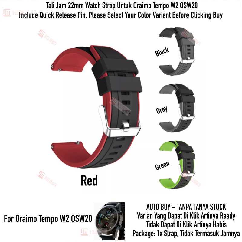 SSR Watch Strap Oraimo Tempo W2 OSW20 OSW 20 - Tali Jam 22mm Rubber Silikon Sporty