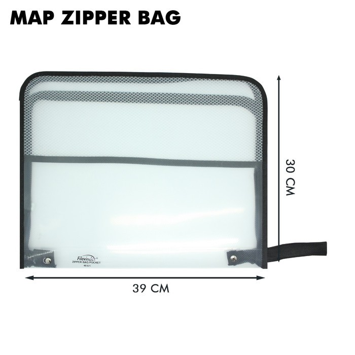 

Map Zipper Bag Warna Hitam / Black