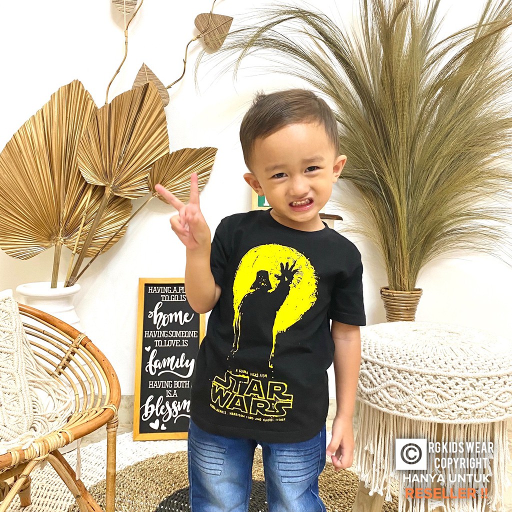 Download Baju kaos anak laki COWOK lucu starwars warna HITAM ...