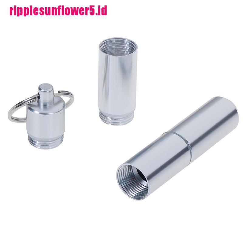 1pc Botol Obat Pil Mini Portable Bahan Aluminum Anti Air