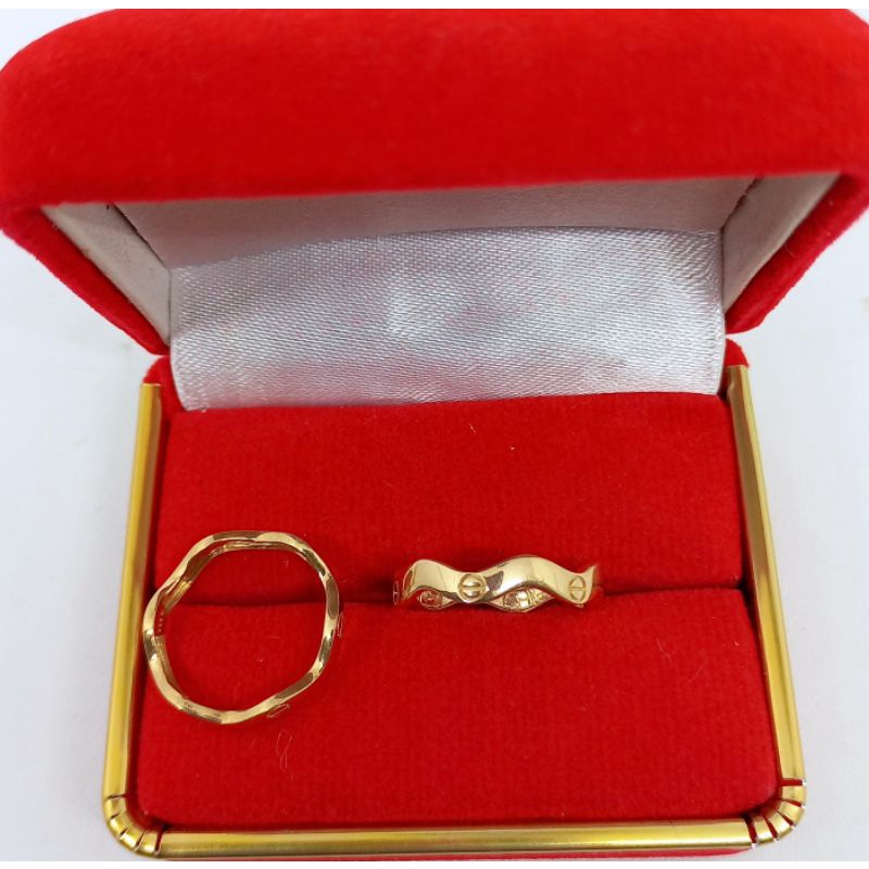 CINCIN GELOMBANG CART*R POLOS / CINCIN PERAK ASLI SILVER 925 LAPIS EMAS/ CINCIN FASHION WANITA TERBARU