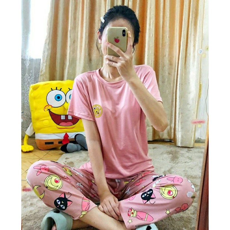 Piyama 545 Import Baju Tidur Sailor Usagi Sailormoon CP Panjang Anak Perempuan Remaja Wanita