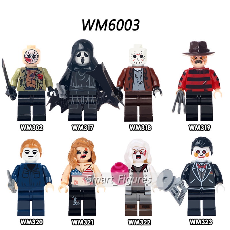 Mainan Action Figure Mini Seri Halloween Zambie Girl MichaelMyers Scream Billy Freddy Untuk Hadiah WM6003