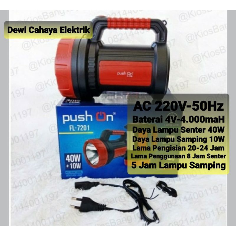 Senter LED Jumbo 2in1 40W+10W Super Terang - Lampu Emergency - Lampu Darurat + Senter Super Terang P