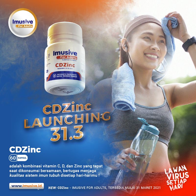 New CDZinc - 60 kapsul - IMUSIVE For ADULTS  - Vitamin CDZinc - Vitamin Daya Tahan Tubuh