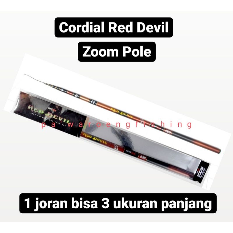 Joran Tegek Cordial Red Devil | Carbon Keiryu | Zoom Pole | Ringan | Kuat | Lentur | Pilih Ukuran
