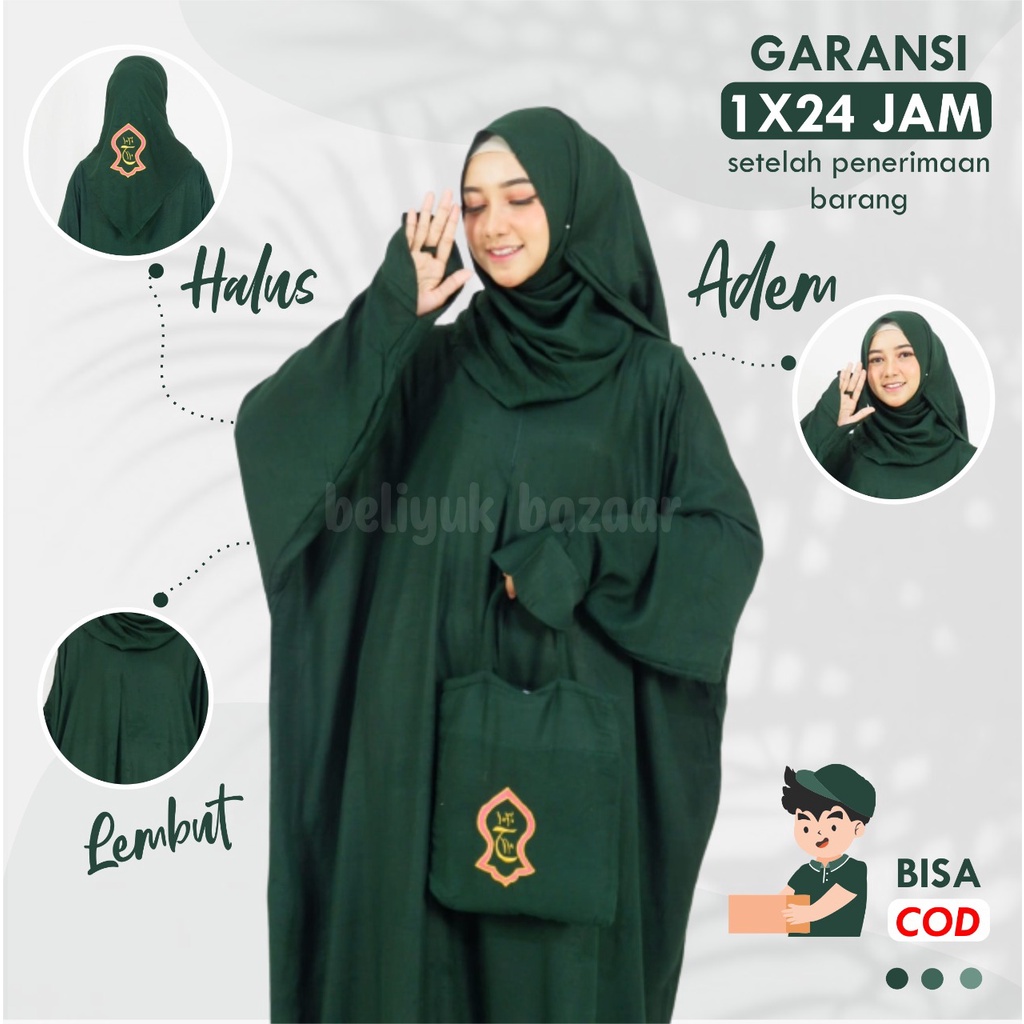 Mukena mukenah Hadramaut Terusan Lajuran Bali Terompah Polosan Warna Mukenah Dewasa Wanita Cantik Pasmina Pashmina Murah Panjang  adem lembut halus Jumbo Rayon 5 Warna