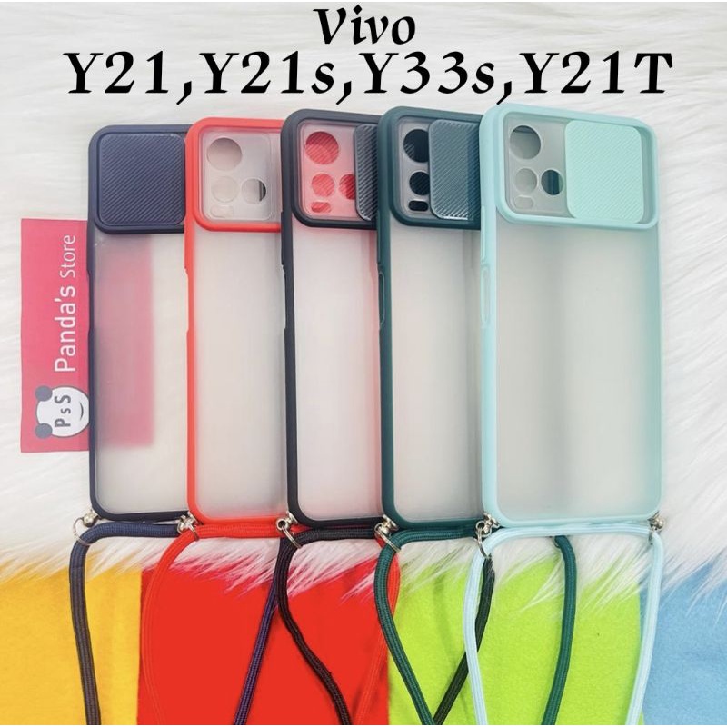 Vivo Y21, Y21s, Y33s, Y21T, Y21A Softcase dove sliding camera + Tali Laynard [Premium]