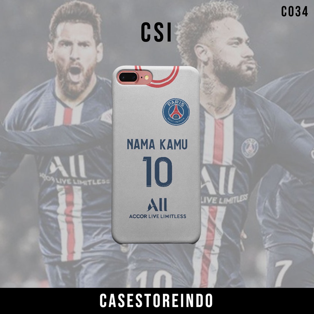 C034 Premium Case Casing Hp Custom Design Jersey Paris Saint Germain PSG 4th Ke Empat Warna Putih 20