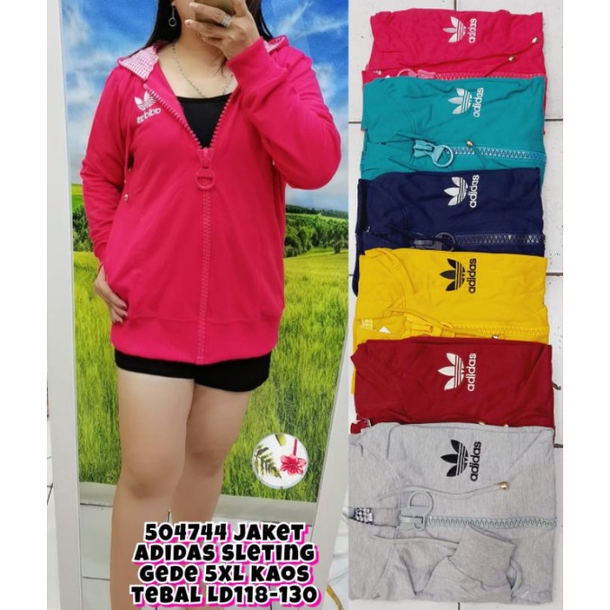 504744 jaket adidas sleting gede 5XL kaos tebal