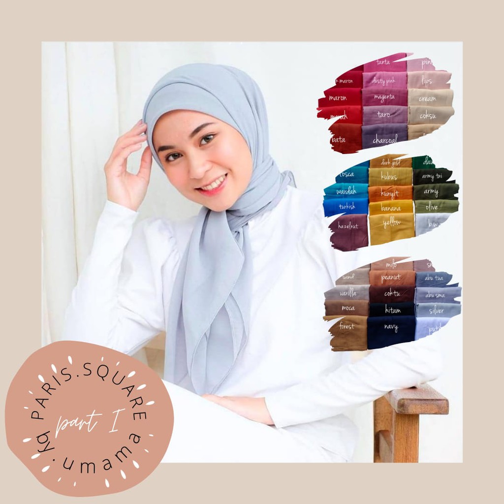 HIJAB GROSIR / HIJAB Paris Polos Kerudung Segiempat Murah BY UMAMA/RED ROSE