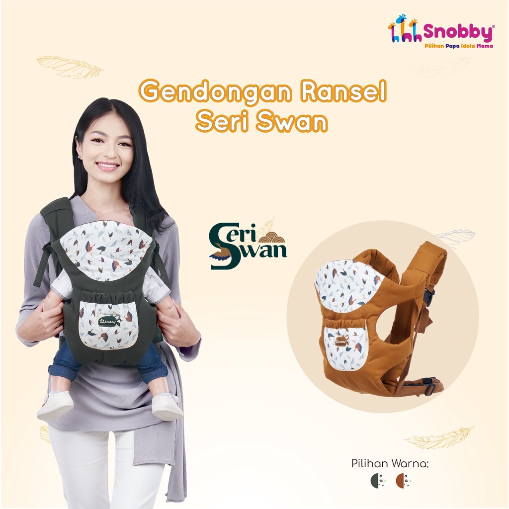 Snobby Gendongan Bayi Ransel Aplikasi Print Swan Series - TPG 5942