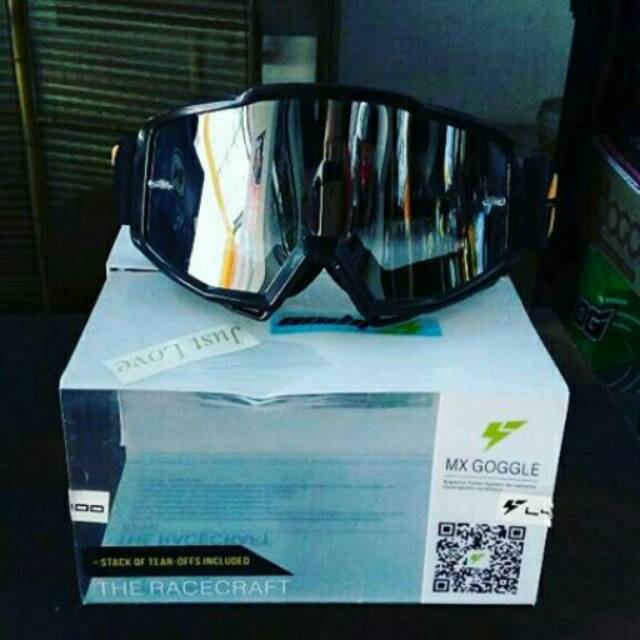 Google Goggle kacamata cross LY 100 Racecraft black