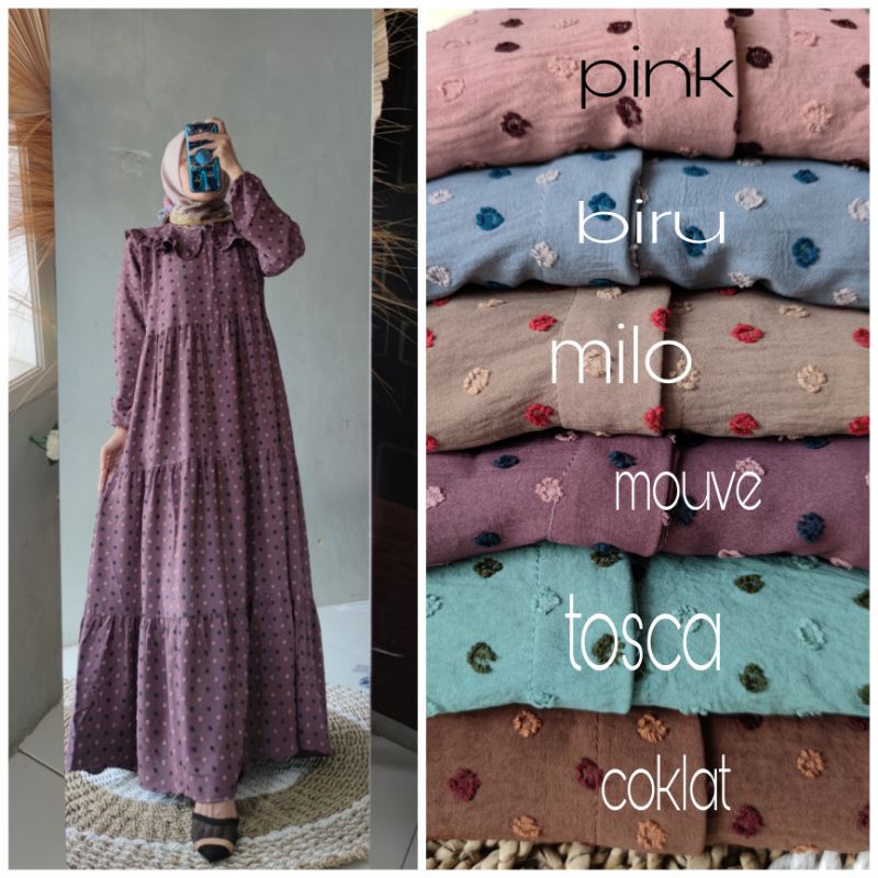 Gamis Rubiah Crinkle Uragiri Dress Ruby Premium Jumbo