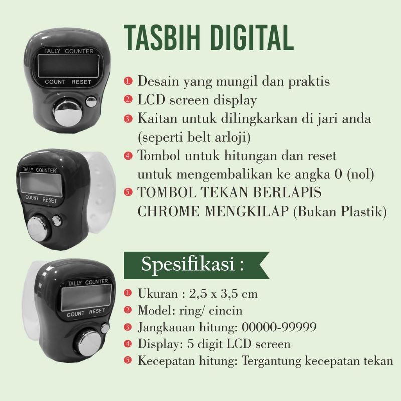 TASBIH DIGITAL MINI CINCIN PRAKTIS