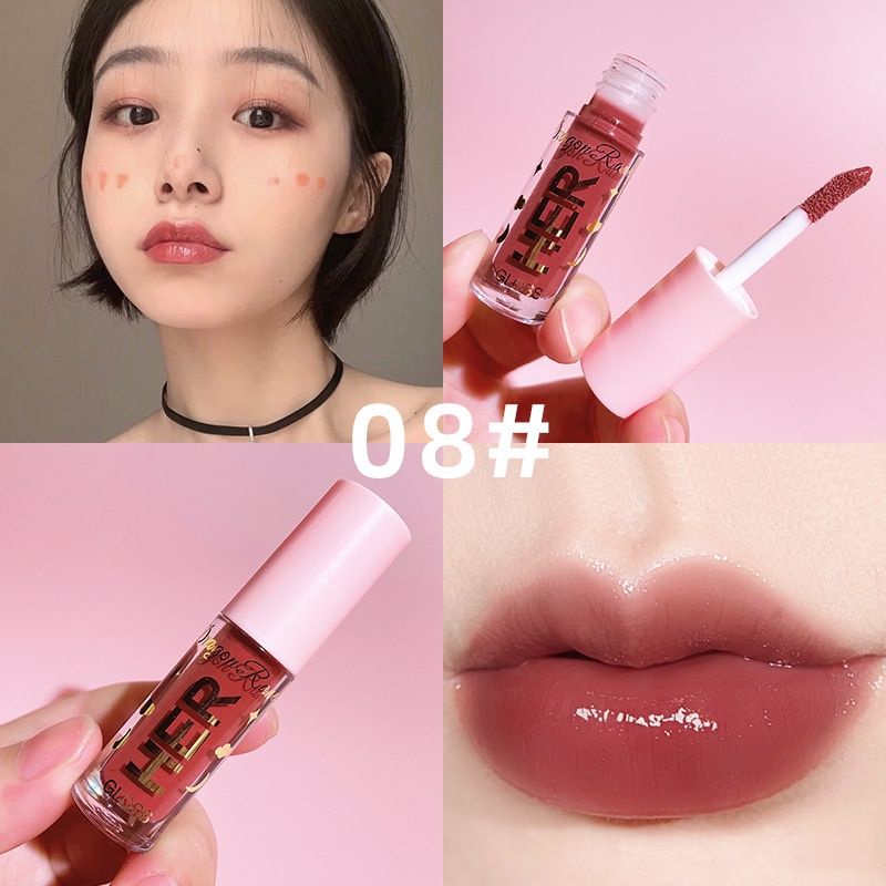 HER Lip Glow Lip Gloss Glitter Lipstik Liquid Cair Dragon Ranee-HER 08
