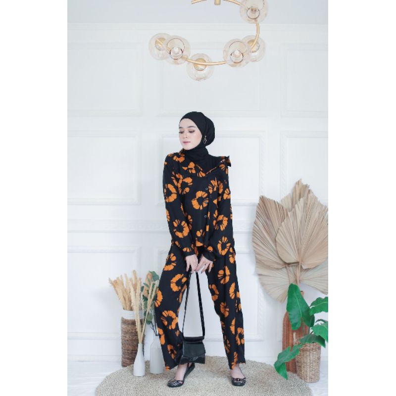 JUMPUTAN ONESET|SETELAN HEM CELANA WANITA RAYON VISCOSE|ONESET KEMEJA RAYON VISCOSE BUSUI|SET PREMIU