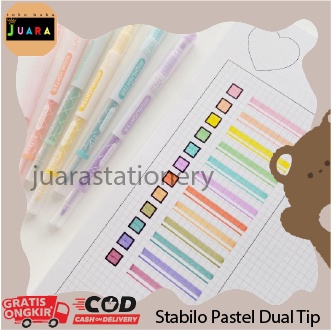 Stabilo Highlighter Spidol Pastel Dual Tip (1049) /  Dua Ujung HiLighter High Lighter Pen Marker Sep