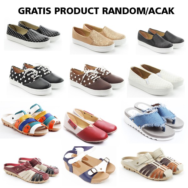 Sepatu Wanita Yutaka SP30 Gratis Sepatu/Sandal Model Random