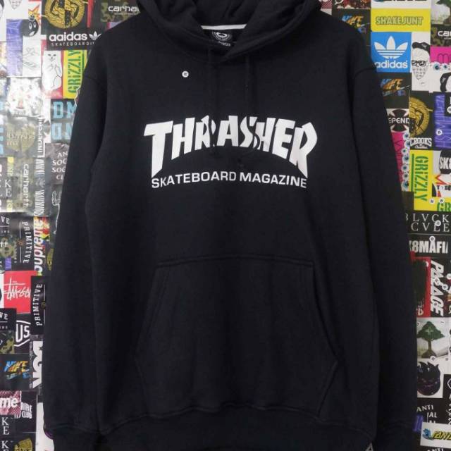 PROMO jaket hoodie supreme x thrasher black / jaket colabs / jaket pria swag