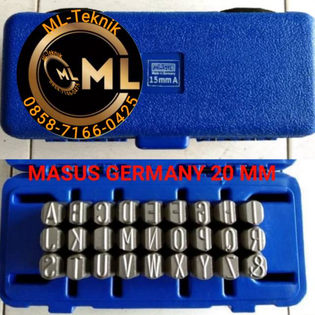 

MASUS Germany Huruf Ketok 15 mm Stamp Punch Letter A - Z and hurup &