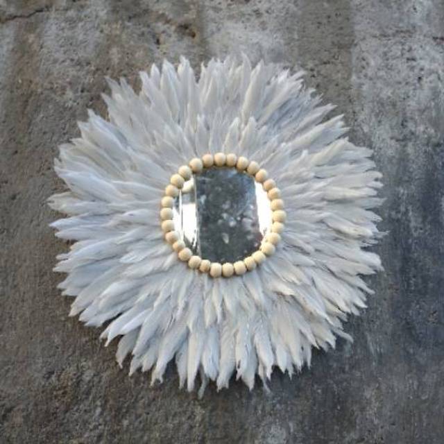 Hiasan dinding bulu angsa (Cermin) 35cm