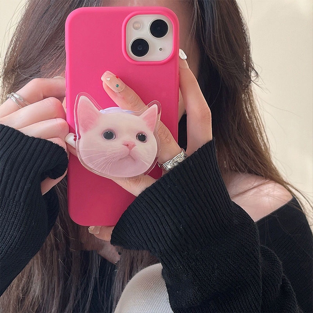 Popsocket Hp Bentuk Kartun Beruang / Anjing / Kucing / tulip Lucu
