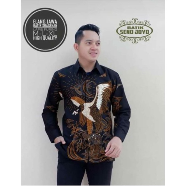Elang Jawa Kemeja Batik Pria Lengan Panjang & Lengan Pendek Batik Solo Modern Full Furing by Batik S