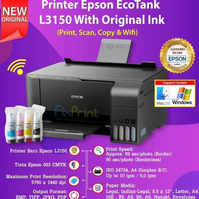 Printer Epson L3150 L 3150 EcoTank Wireless All In One Printer