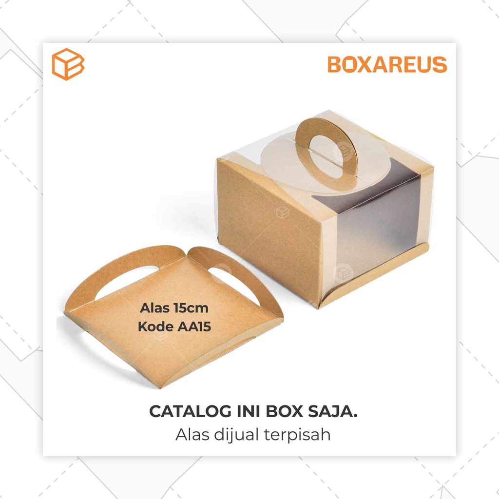 Cake Box Gable Mika Kotak Kue Packaging Gift Box Kado Souvenir | 4151510 Brown (20pc)