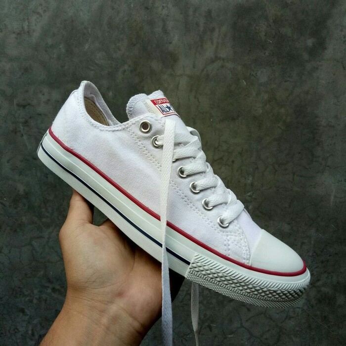 Sepatu Converse Classic OX Allstar Full White Putih Sneakers Kado Hadiah Pria Wanita Couple Termurah