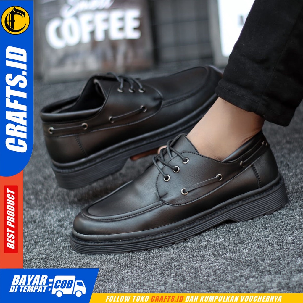 CRAFTS leorio - Sepatu Pantofel Formal Docmart Low Boots Zapato Kerja Pria